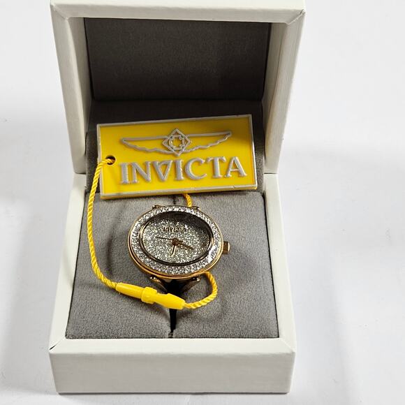 Invicta Angel 49599 Ring Watch Womens Size 7 Gold Tone Crystal NIB main image 7